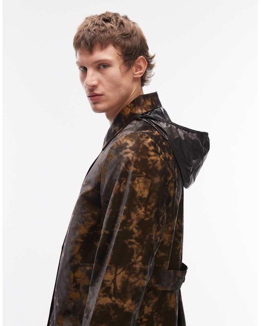 Rains Brown 21520 Nara Unisex Long Waterproof Tailored Trench Jacket