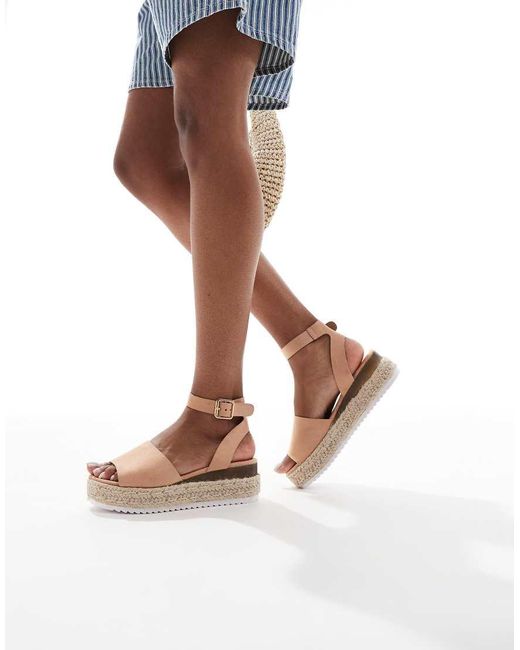 SEQWL Brown Flatform Espadrilles