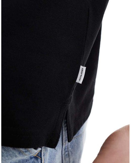 Pack De 3 Polos De Color Blanco, Negro Y Azul Marino De Corte Slim De Jack & Jones de hombre de color Blue