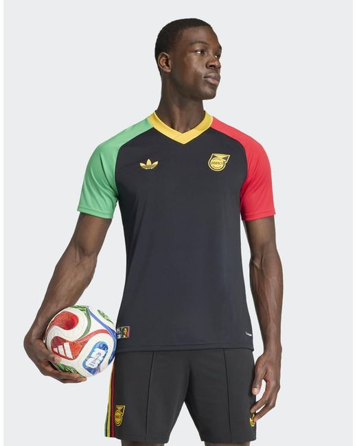 Adidas Originals Red Jamaica 26 X Bob Marley Away Pre Match Jersey for men