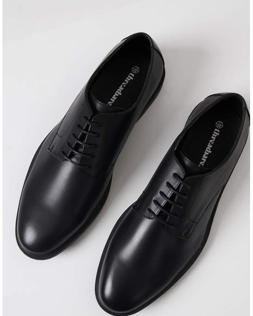 Threadbare Black Lace Up Smart Shoes for men
