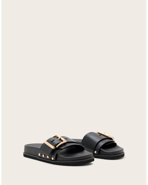 Ellie - claquettes en cuir à clous AllSaints en coloris Black