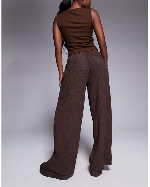 ASOS Broek Met Wijde Pijpen En Textuur in het Brown