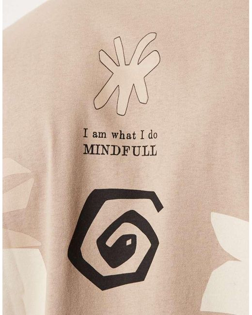 Camiseta Beis Extragrande Con Estampado Gráfico Abstracto De -Neutro ASOS de hombre de color Natural