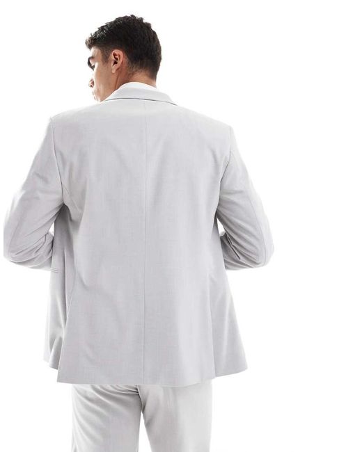 ASOS White Double Breasted Slim Suit Jacket for men