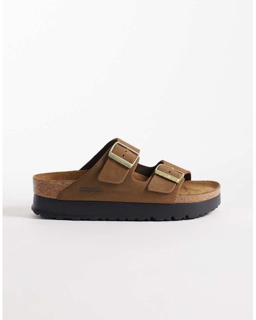 Birkenstock Brown Arizona Flex Platform Sandals