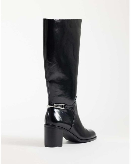 ASOS Black Collins Dressy Heeled Riding Boots
