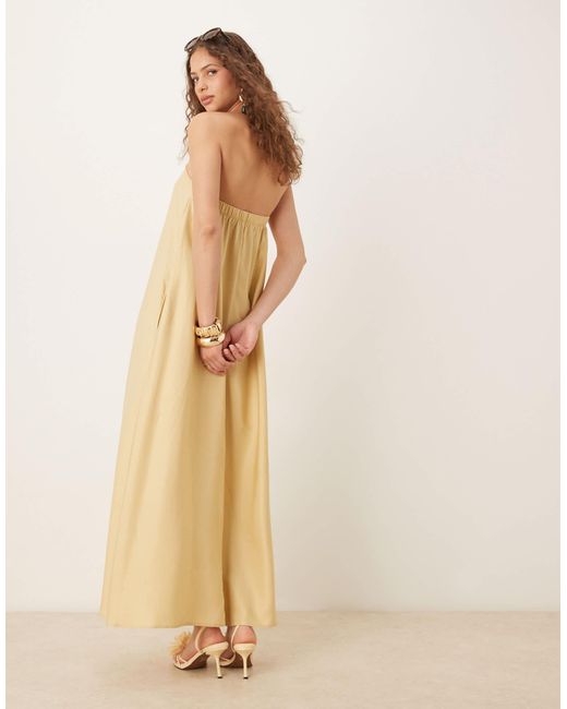 ASOS Natural – trägerloses cupro-maxikleid