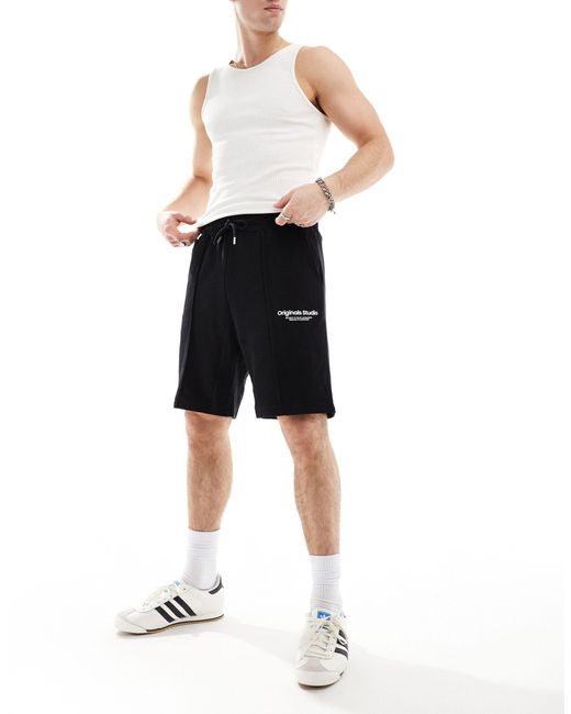 Jack & Jones – lockere shorts aus jersey in Black für Herren