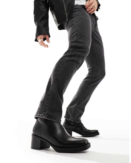 Bottines à talon Pull&Bear pour homme en coloris Black