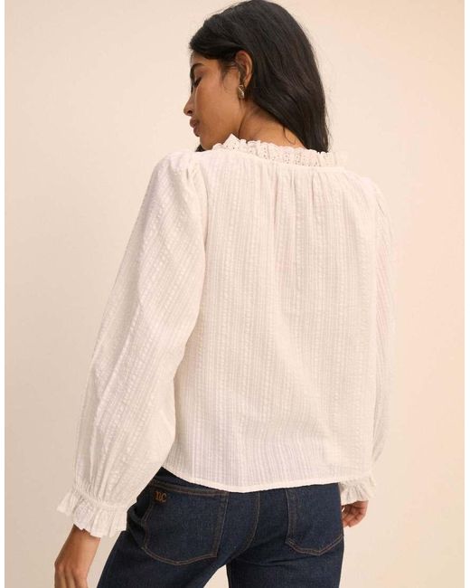 Nobody's Child Natural Broderie Anglaise Trim Lumi Blouse