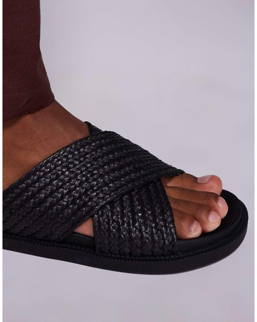 ASOS Brown Cross Over Sandals for men