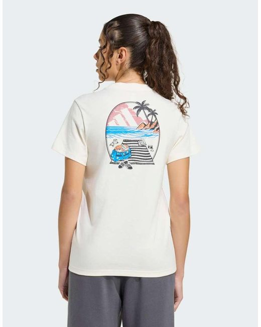 Adidas Originals White Summer Slide Graphic T-Shirt2