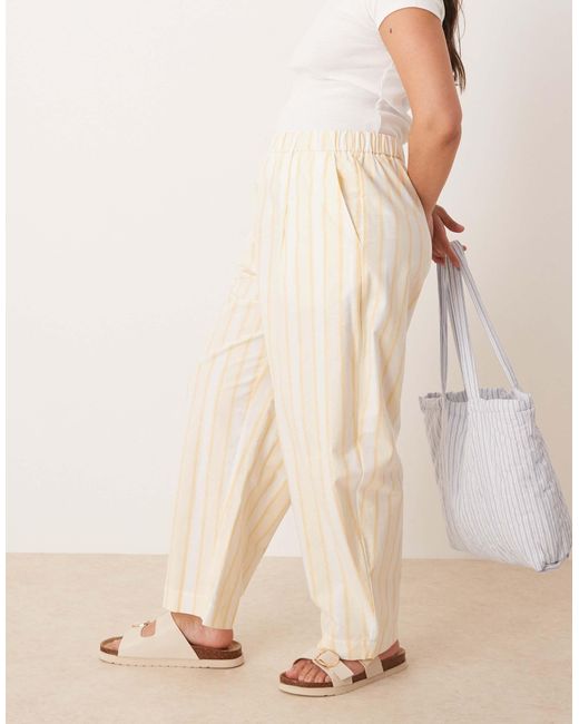 ASOS Natural Curve Linen Look Barrel Trousers