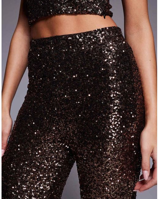 New Look Blue Co-ord Sequin Wide Leg Trousers