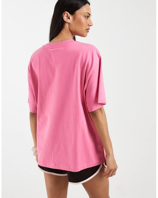 ASOS Pink Oversized T-shirt With Bubble Gum Embroidery