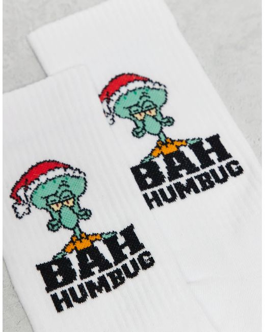 ASOS White Christmas Socks With Squidward Graphic for men