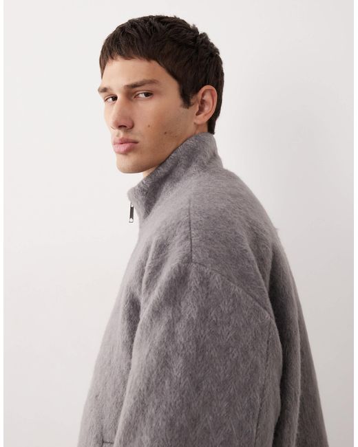 Veste oversize en laine mélangée ASOS COLLECTIVE pour homme en coloris Gray