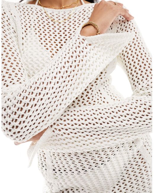 Rhythm White Seashell Crochet Dress