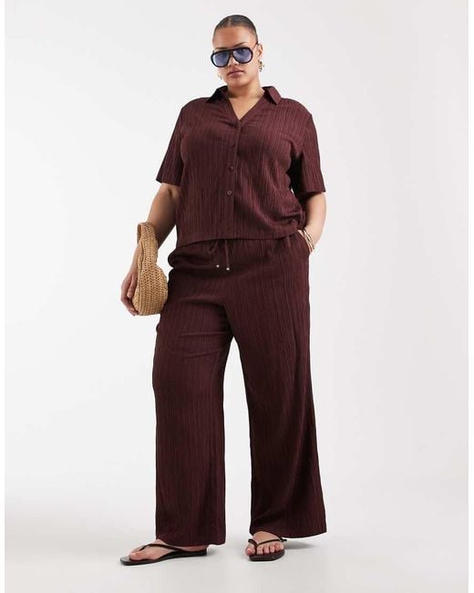 ONLY Purple Crinkled Textured Short Sleeve Shirt