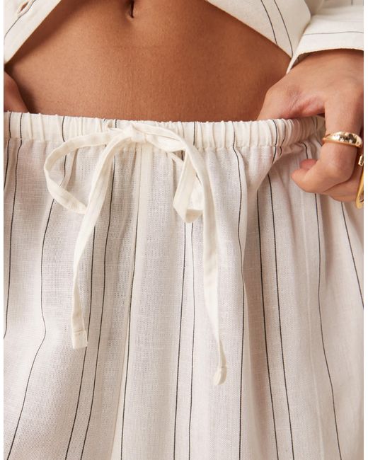 ASOS Natural Belle Beach Trouser With Linen