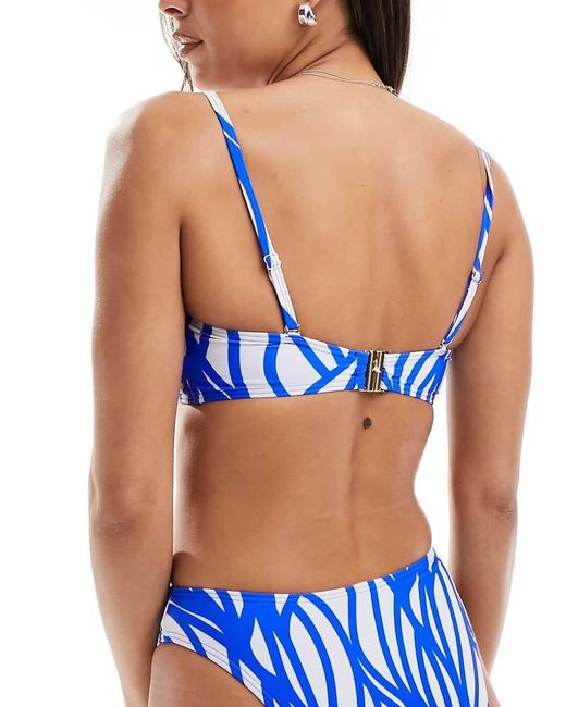 New Look Blue Bandeau Bikini Top