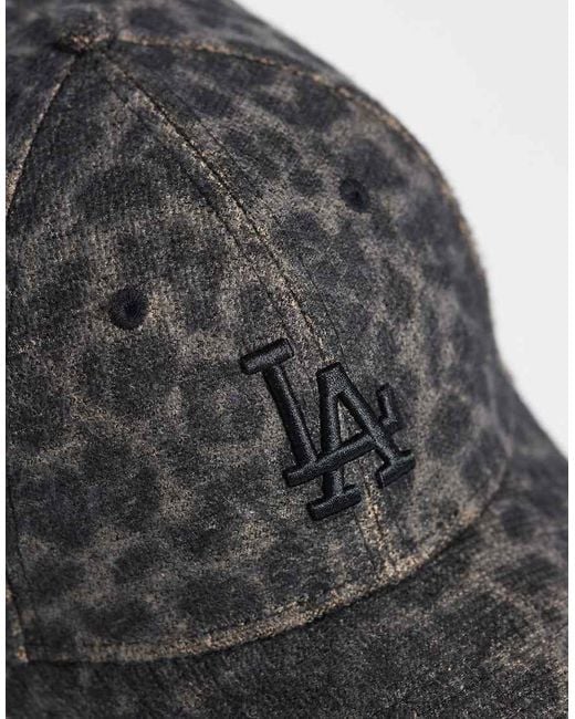 KTZ Gray La Dodgers Logo Women's 9forty Leopard Print Cap