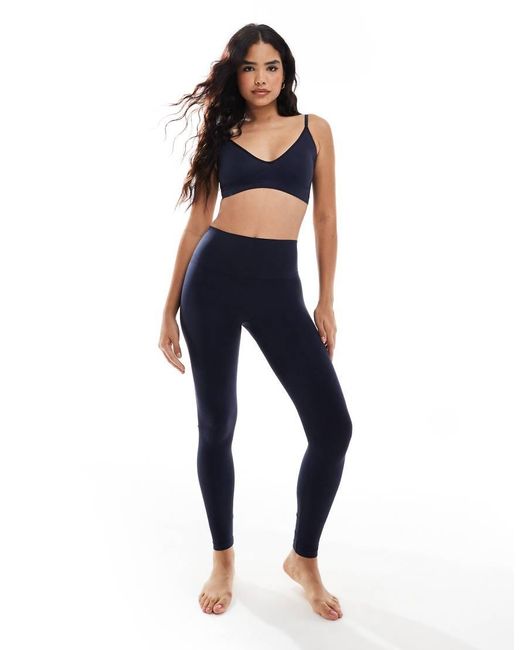 Vero Moda Blue Seamless Deep V Bra Top