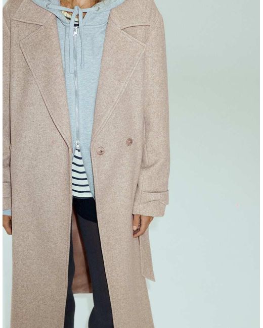 Pull&Bear Brown Long Belted Coat