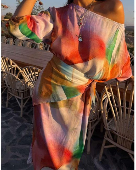 Never Fully Dressed Multicolor Jem Abstract Oversized Midaxi Dress