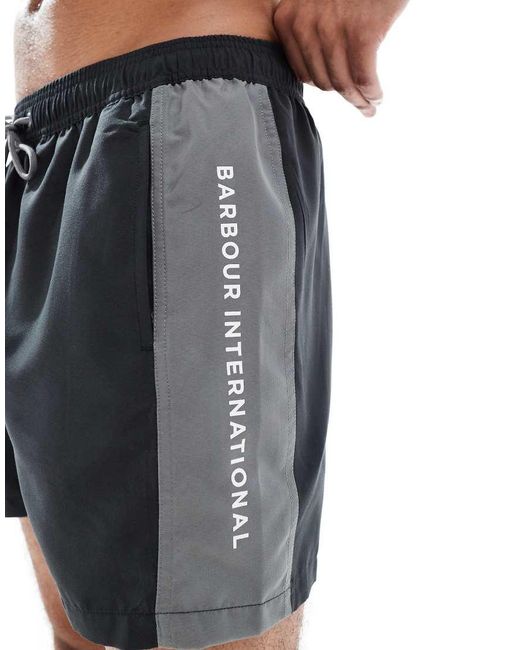 Barbour Black Logo Swimshorts for men