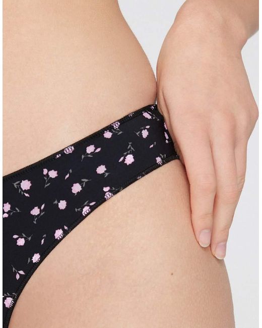 Tezenis Black Printed Microfibre Brazilian Briefs