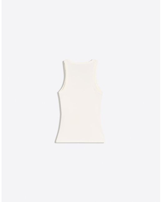 Bershka Blue Basic Rib Vest Top