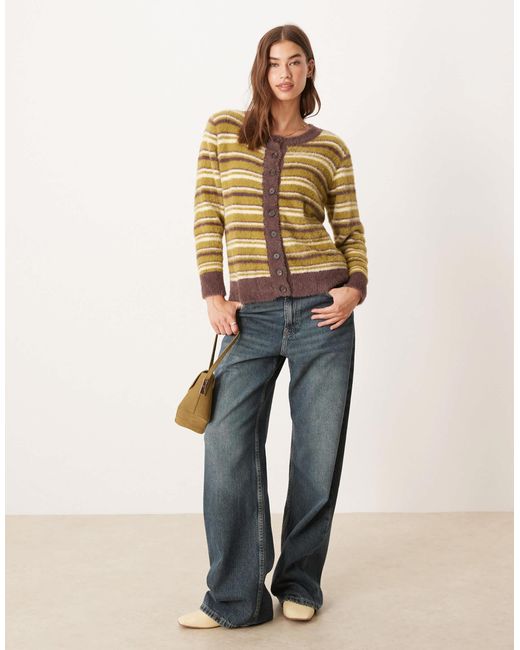 Glamorous Natural Boxy Fit Fluffy Cardigan
