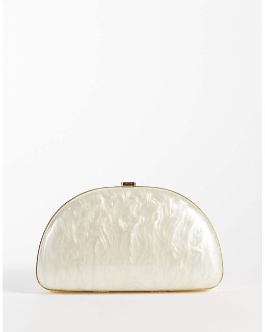 Mango Natural Pearl Detail Clutch Bag