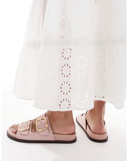 Schuh Pink Tylee Double Buckle Sandals