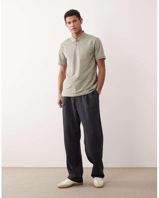 ASOS Gray Essentials Regular Fit Polo Shirt for men