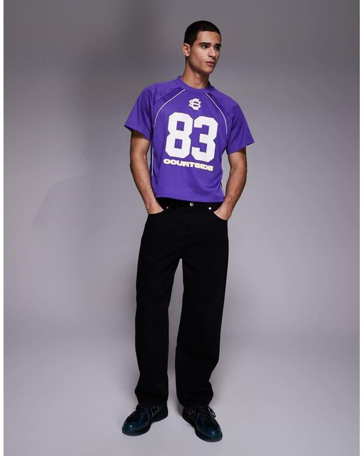 Courtside Purple Boxy Soccer Jersey for men