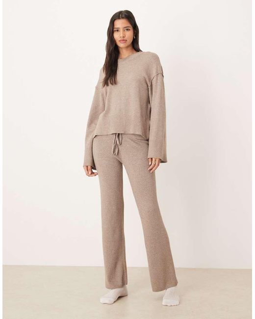 Gina Tricot Natural Co-ord Long Sleeve Crew Neck Fine Knit Jumper