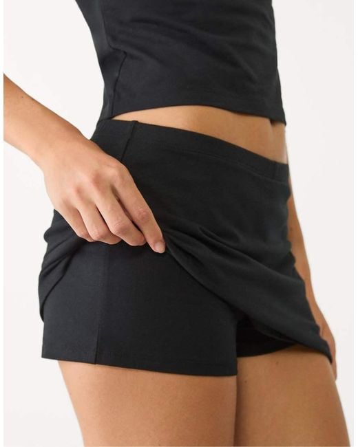 Stradivarius Black Mini Skort