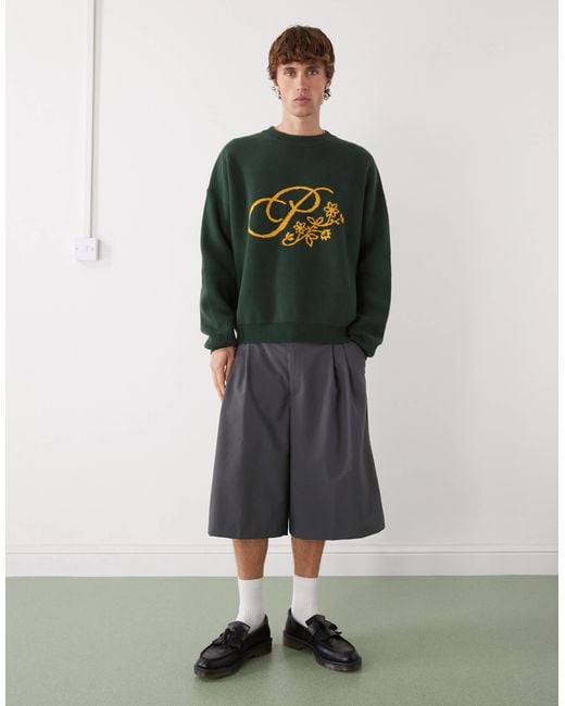 Prohibited – oversize-strickpullover in Green für Herren