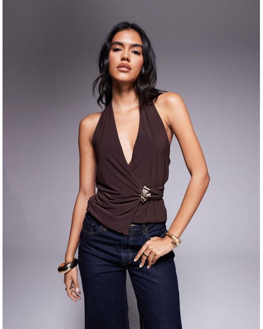 ASOS Blue – anschmiegsames neckholder-top