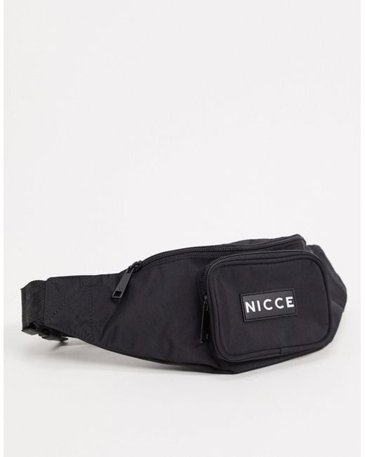 Nicce London Black Finess Harness Bag With Logo for men
