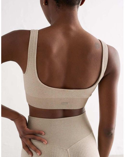 Aim'n Brown Ribbed Seamless Bra