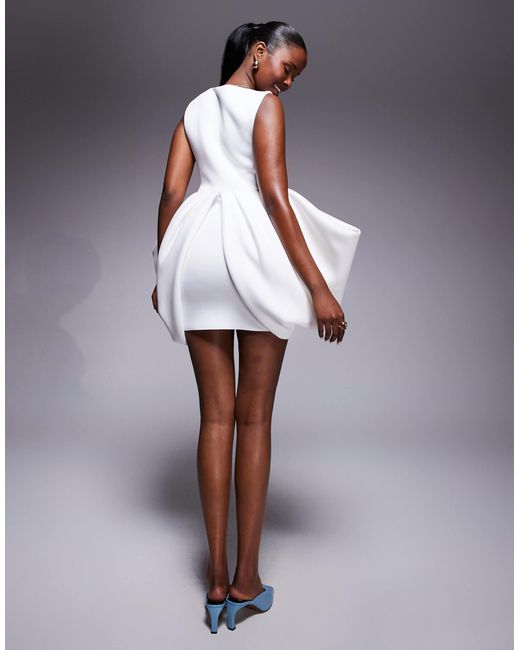 ASOS Gray – strukturiertes minikleid aus neoprenartigem stoff