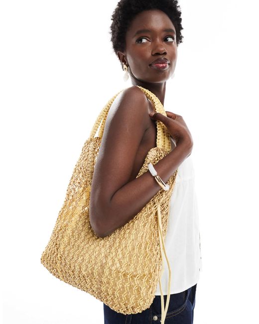 Pull&Bear Natural Rattan Shoulder Bag