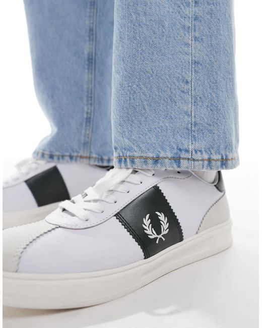Fred Perry Blue B4 Leather And Suede Trainers for men