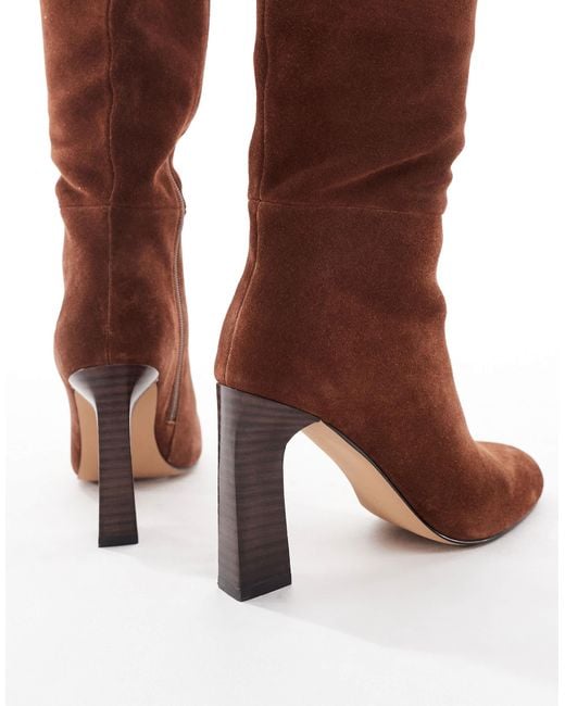 Schuh Brown Draya Stacked Knee Boots