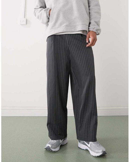 Reclaimed Vintage Gray Wide Leg Tailored Trousers