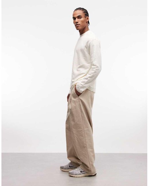 Obey White Dean Pleated Trousers for men